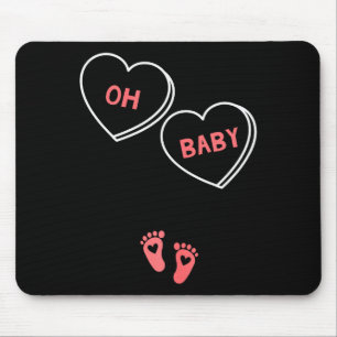 Womens Valentines Day Pregnancy Announcement Shirt Mouse Pad