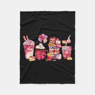 Womens Valentines Day Shirt Valentine Coffee T Shi Fleece Blanket