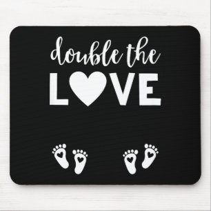 Womens Valentines Day Twin Pregnancy Announcemen V Mouse Pad