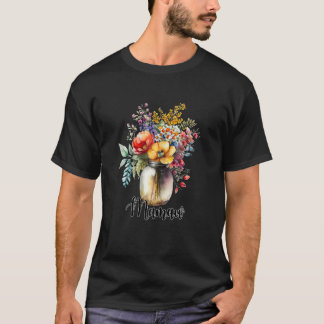 Womens Vase of Wildflowers Mamaw T-Shirt