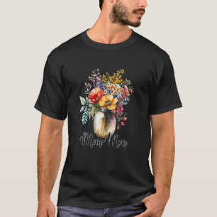 Womens Vase of Wildflowers Mom Mom T-Shirt