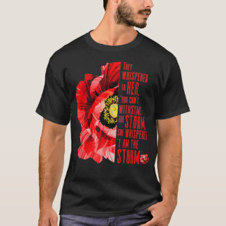 Womens, Veterans Red poppy, I am the storm, Inspir T-Shirt