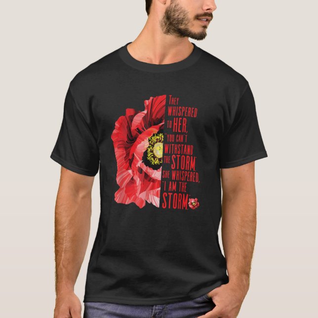 Womens Veterans Red poppy I am the storm Inspire T T-Shirt (Front)