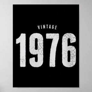 Women's vintage 1976 classic retro 50th birthday poster