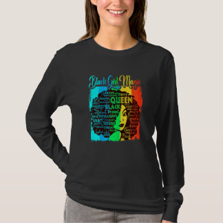 Womens Vintage Afro Black Girl Magic Black History T-Shirt