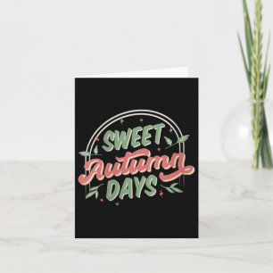 Womens Vintage Autumn Colours Fall Canadian Leaves Card