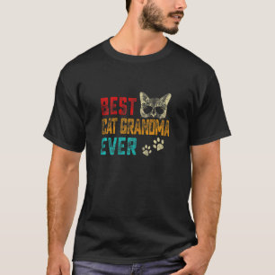Womens Vintage Best Cat Grandma Ever Family Pet Ki T-Shirt