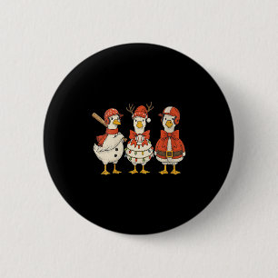 Womens Vintage Christmas Baseball Goose Merry Chri 2 Inch Round Button