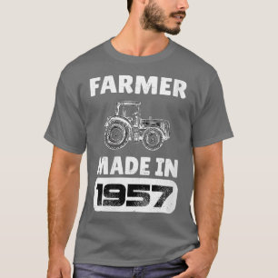 Womens Vintage Farmer Born In 1957 66 Years Old Fa T-Shirt
