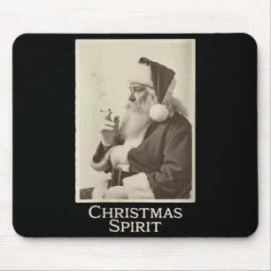 Womens Vintage Funny Smoking Santa Claus Christmas Mouse Pad