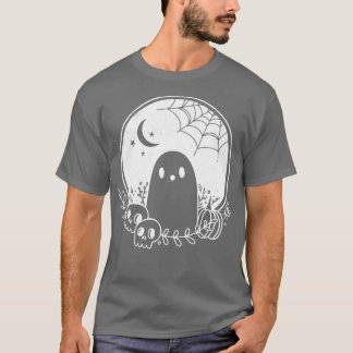 Womens Vintage Ghost Autumn Fall HalloweenT-Shirt T-Shirt
