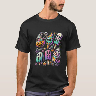 Womens Vintage Horror Movie Summer Popsicle Hallow T-Shirt