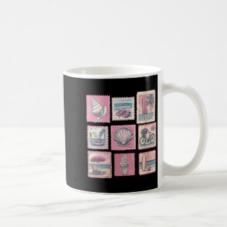 Women's vintage pink coastal beach summer vacation coffee mug