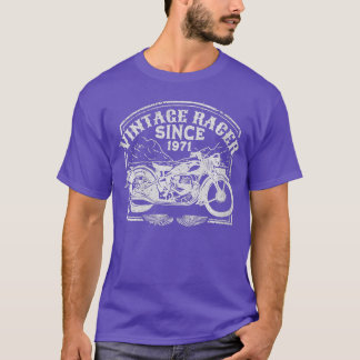 Womens Vintage Racer Since 1971 Retro Motorbike M T-Shirt
