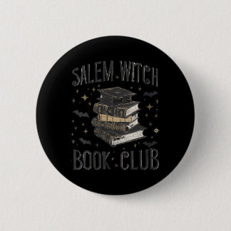 Womens Vintage Salem Book Club Black Cat Bookish 2 Inch Round Button