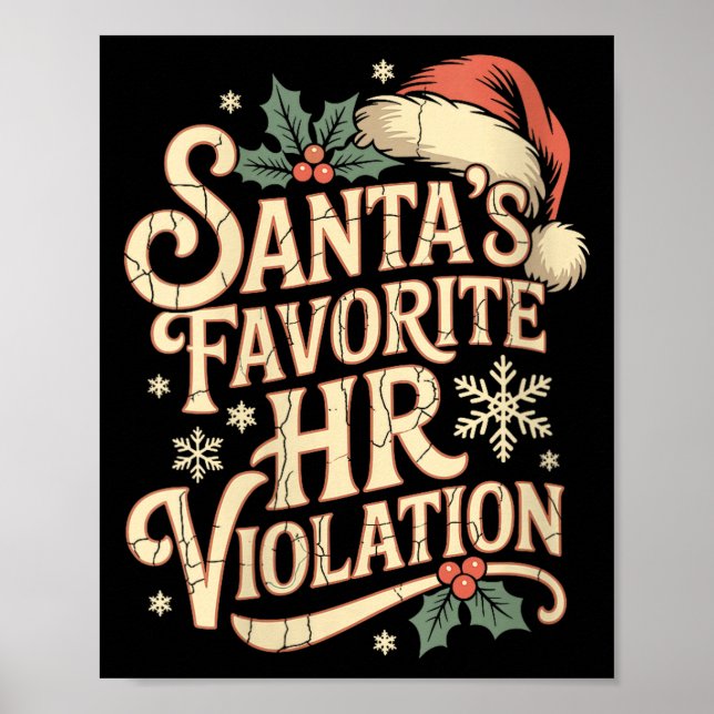 Womens Vintage Sarcastic Retro Hr Violation Christ Poster (Front)