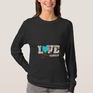 Womens Vintage Stethoscope Medical Care Nursery Nu T-Shirt