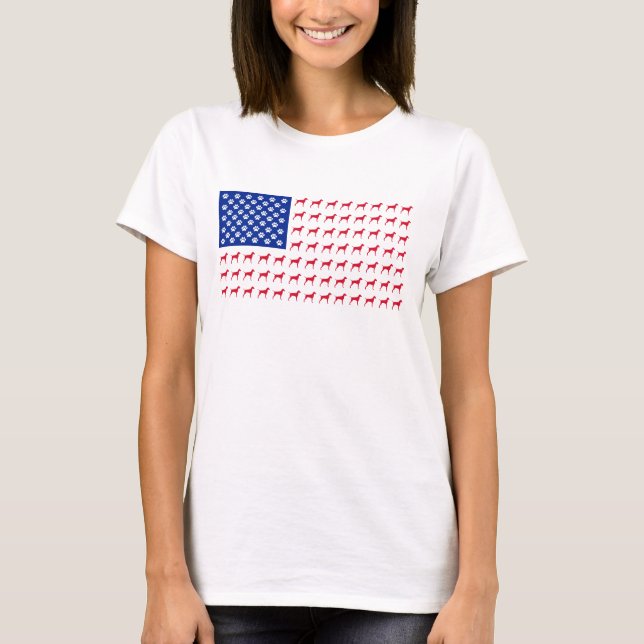 Women's Vizsla American Flag T-Shirt (Front)