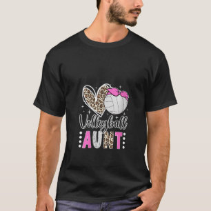 Womens Volleyball Aunt Heart Aunt Of A Volleyball  T-Shirt