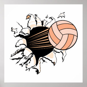 womens volleyball ripping through poster