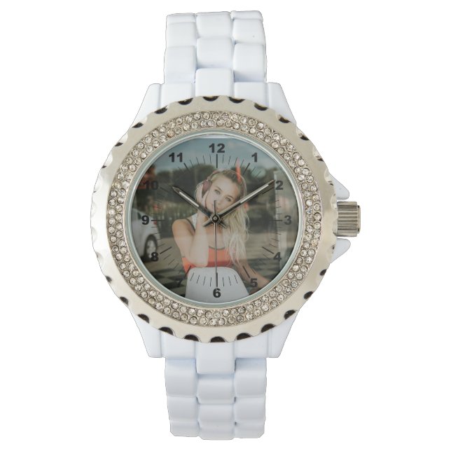 Women's Watch - Personalized - Rhinestone White (Front)