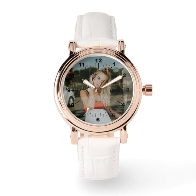 Women's Watch - Personalized - Rose Gold White (Front)