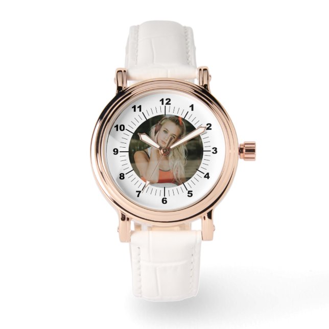 Women's Watch - Personalized - Rose Gold White (Front)