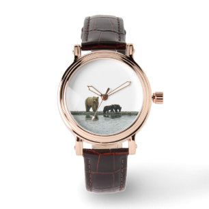 Women's Watch w/ grizzly bear & cubs