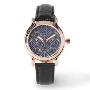 Women's Watches - Art Deco Fan Design Lilac/Gold