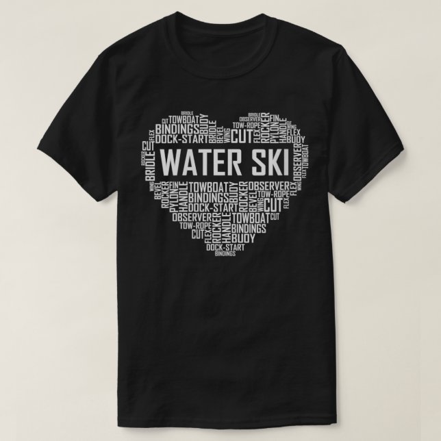 Womens Water Ski Heart Lover Gift Waterski Love Gi T-Shirt (Design Front)