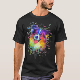 Womens Watercolor Australian Shepherd Lover Gift H T-Shirt