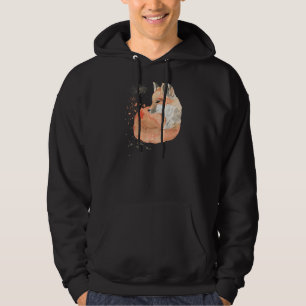 Womens Watercolor Red Fox Wildlife Hoodie