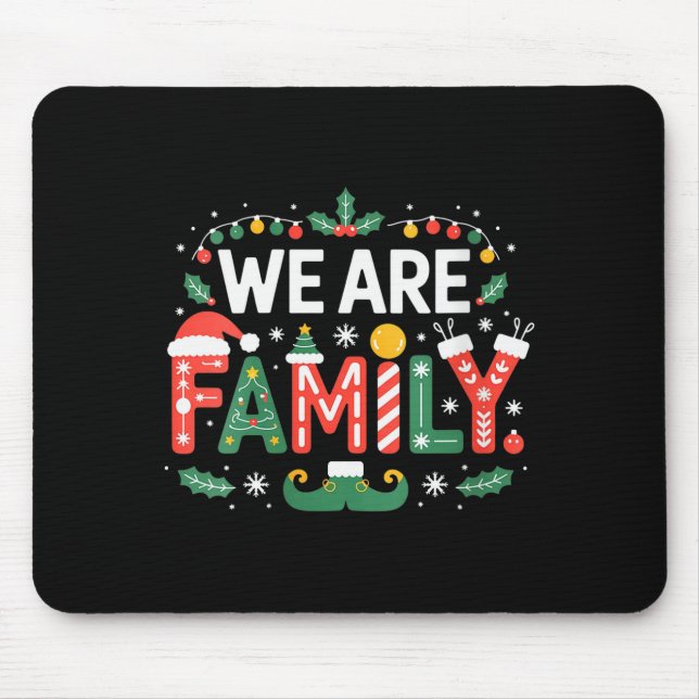 Womens We Are Family Christmas 2025 Pajamas Funny  Mouse Pad (Front)