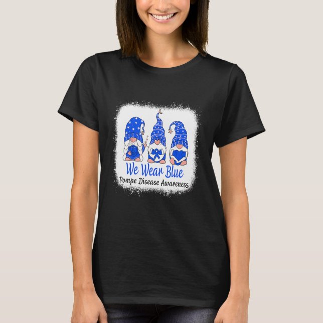 Womens We Wear Blue Pompe Disease Awareness T-Shirt (Front)