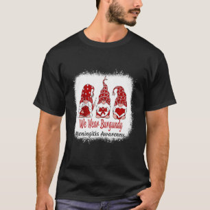 Womens We Wear Burgundy Meningitis Awareness T-Shirt