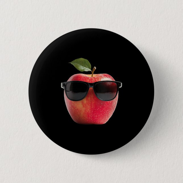 Womens Wearing Sungles Funny Fruit Costume Graphic 2 Inch Round Button (Front)