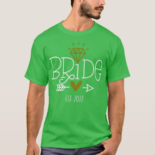 Womens Wedding Bride Est 2022 Bridal Bachelorette T-Shirt