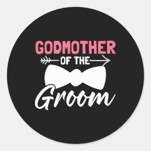 Womens Wedding Party Groomsmen Party Godmother Of Classic Round Sticker