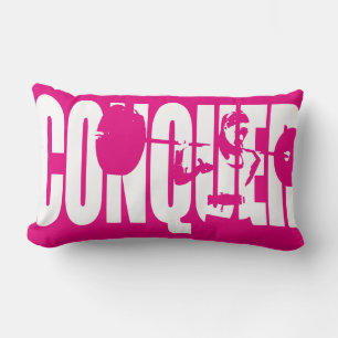 Women's Weightlifting Motivation - CONQUER Lumbar Pillow