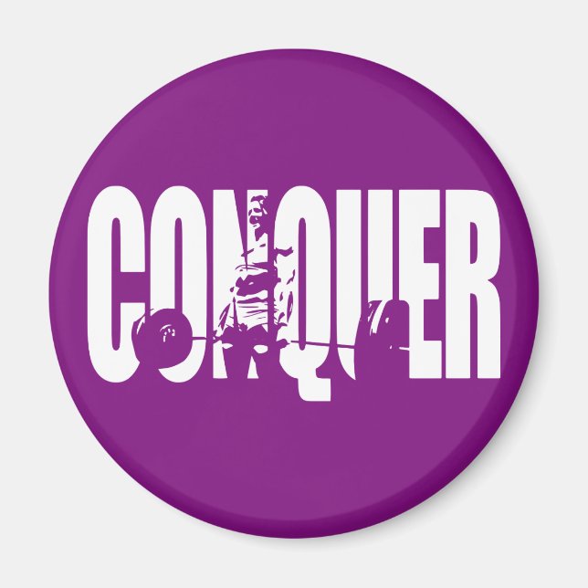 Women's Weightlifting Motivation - CONQUER Magnet (Front)