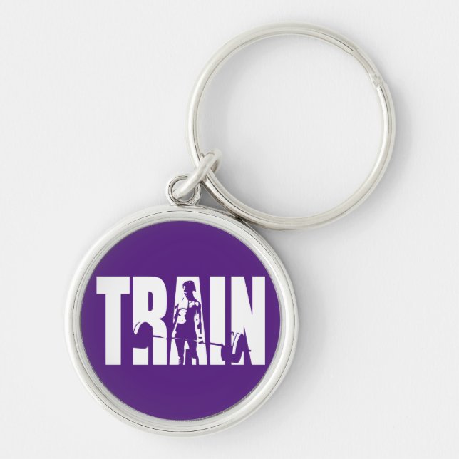 Women's Weightlifting Motivation - TRAIN Keychain (Front)