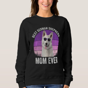 Womens White German Shepherd Mom Vintage Dog Owne Sweatshirt