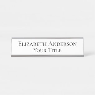 Womens White Name Plate