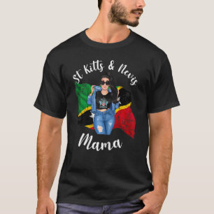 Womens White St Kitts And Nevis Mama Mother Expatr T-Shirt