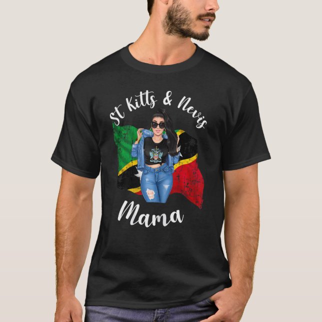 Womens White St Kitts And Nevis Mama Mother Expatr T-Shirt (Front)