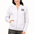 Women's white zipper hoodie for swim coach