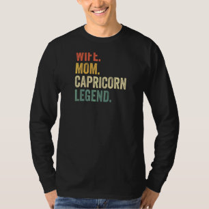 Womens Wife Mom Capricorn Legend Zodiac Astrology T-Shirt