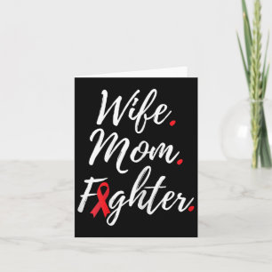 Womens Wife Mom Fighter Heart Disease Awareness 1  Card