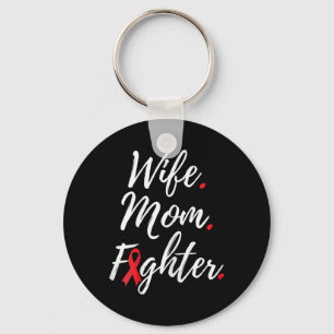 Womens Wife Mom Fighter Heart Disease Awareness 1 Keychain