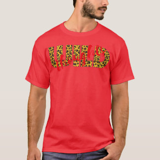 Womens WILD Thoughts Leopard Cheetah Print Red  T-Shirt